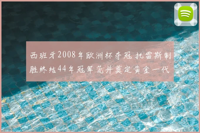 西班牙2008年欧洲杯夺冠 托雷斯制胜终结44年冠军荒并奠定黄金一代